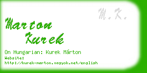 marton kurek business card