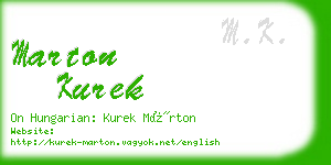 marton kurek business card